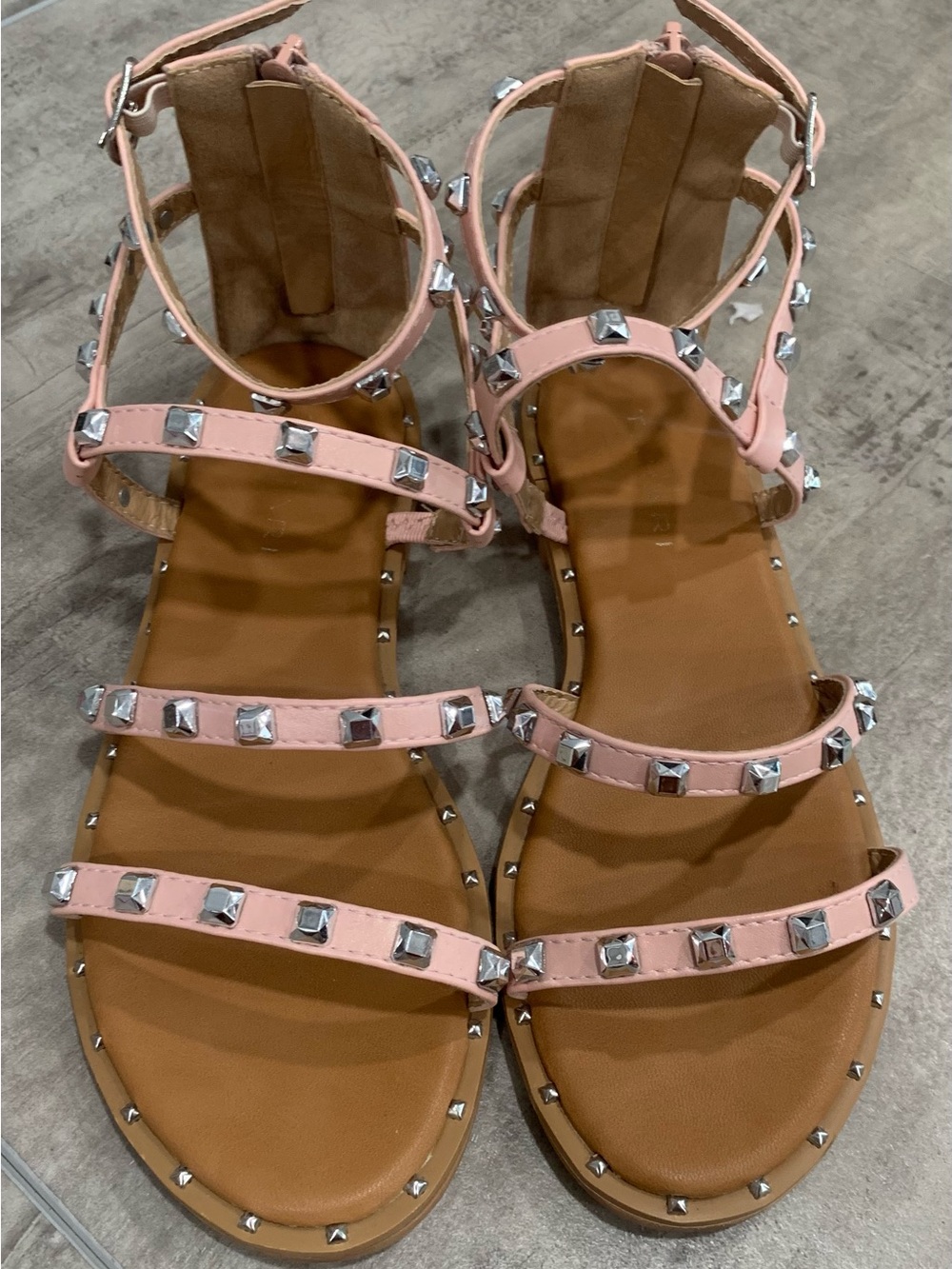 Tahari Pink Studded Strappy Kids Sandals